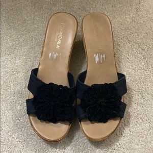 Romano Palai Leather Cork Wedge Sandal